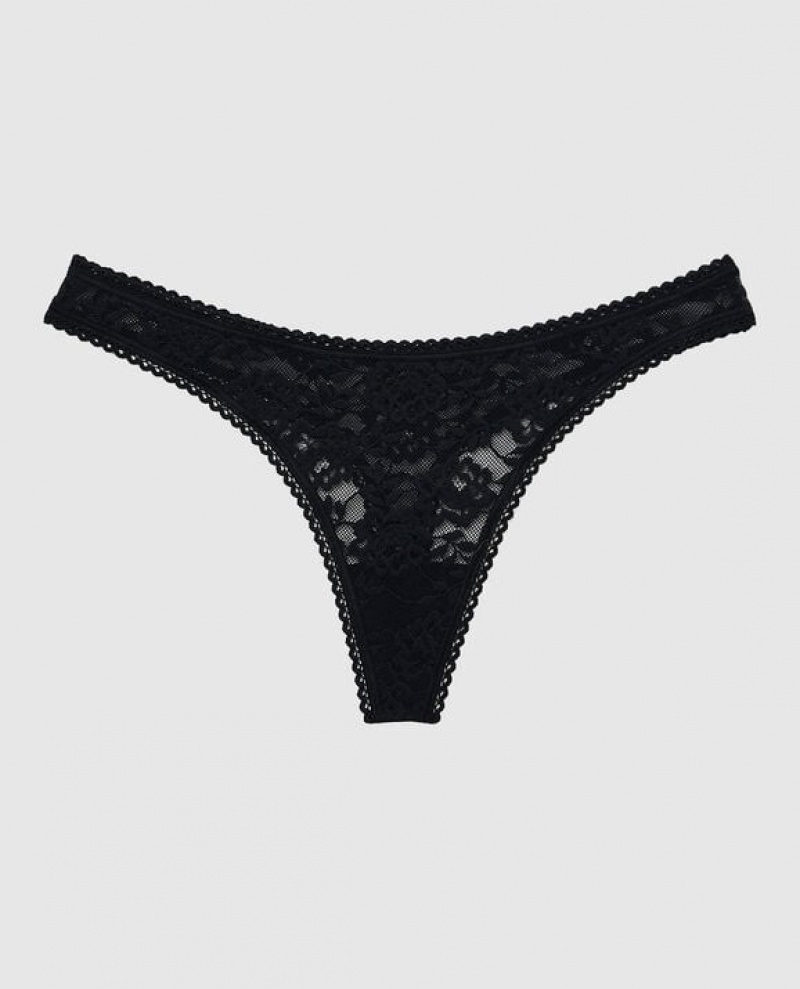 La Senza Thong Panty Women\'s Underwear Black | XZCok0ce