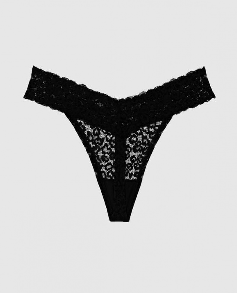 La Senza Thong Panty Women's Underwear Black | atP0xBRs