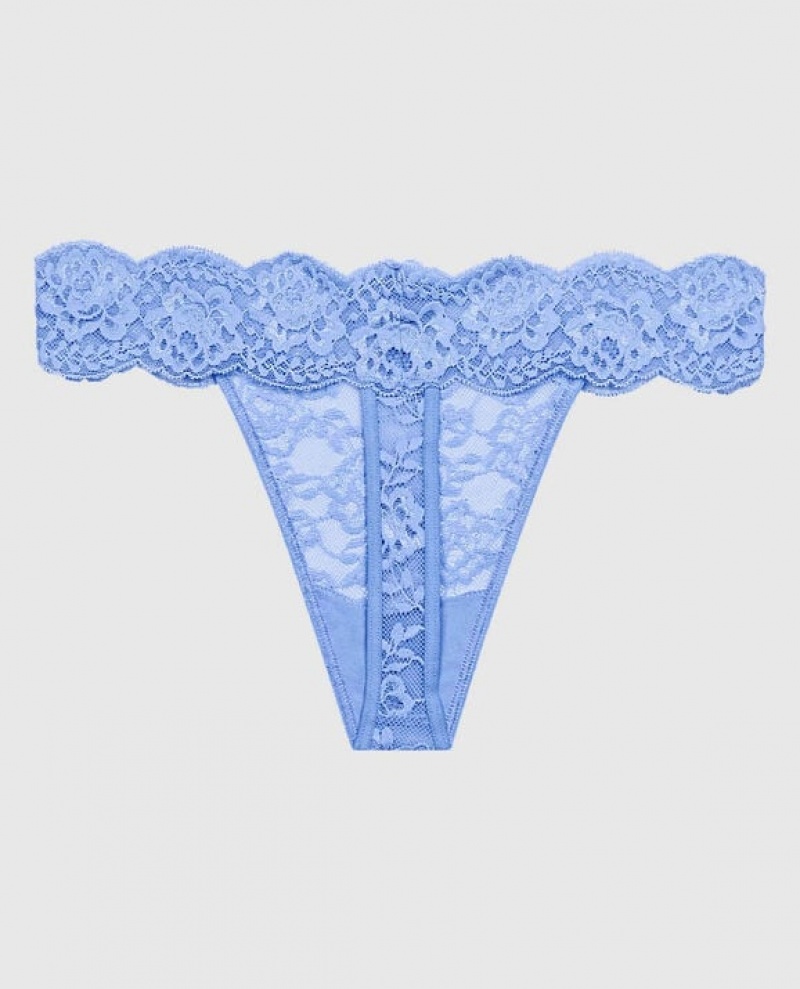 La Senza Thong Panty Women's Underwear Blue | m7AUPOUO