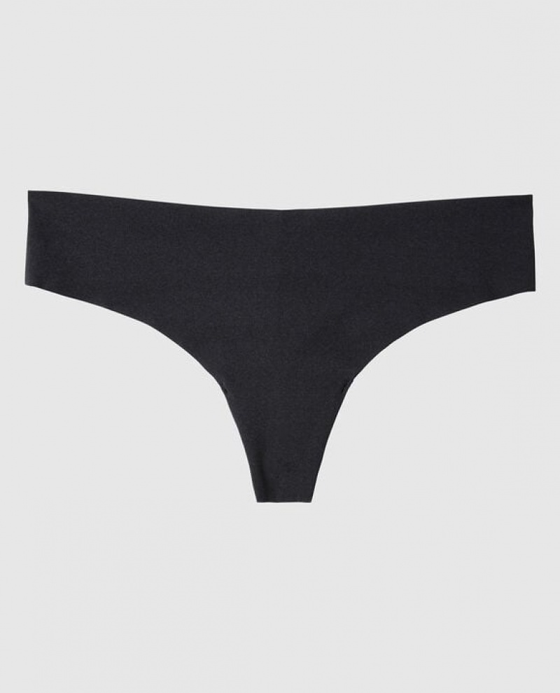 La Senza Thong Panty Women\'s Underwear Black | tUTaYdnp