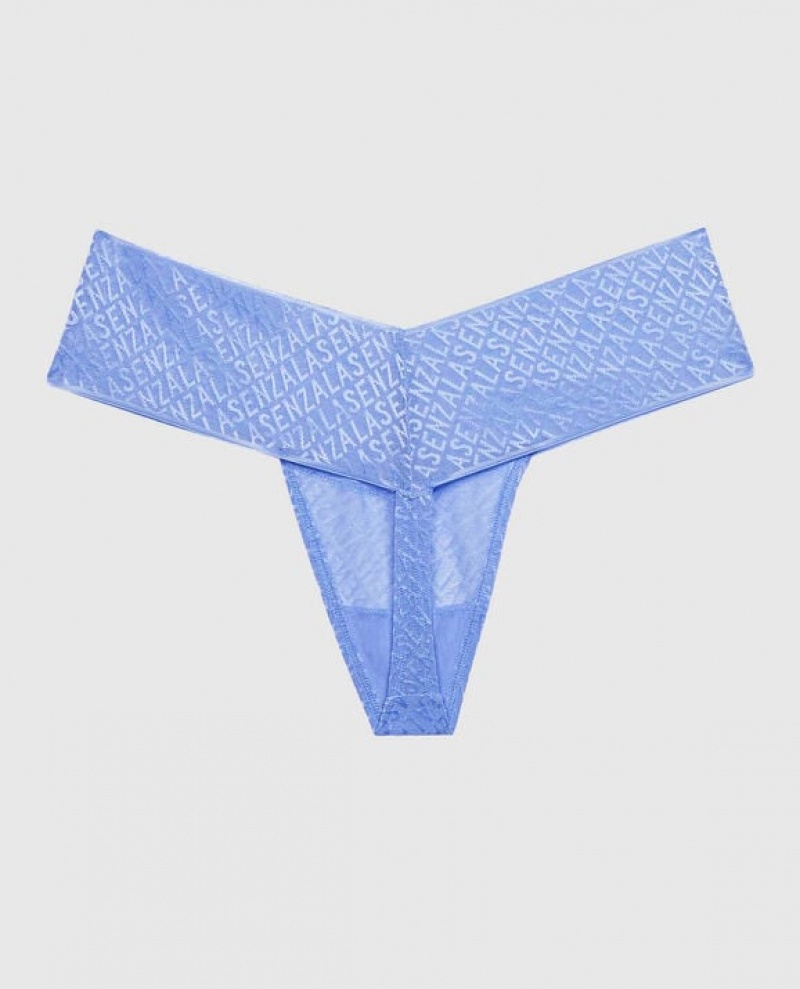 La Senza Thong Panty Women's Underwear Blue | n139MpPt