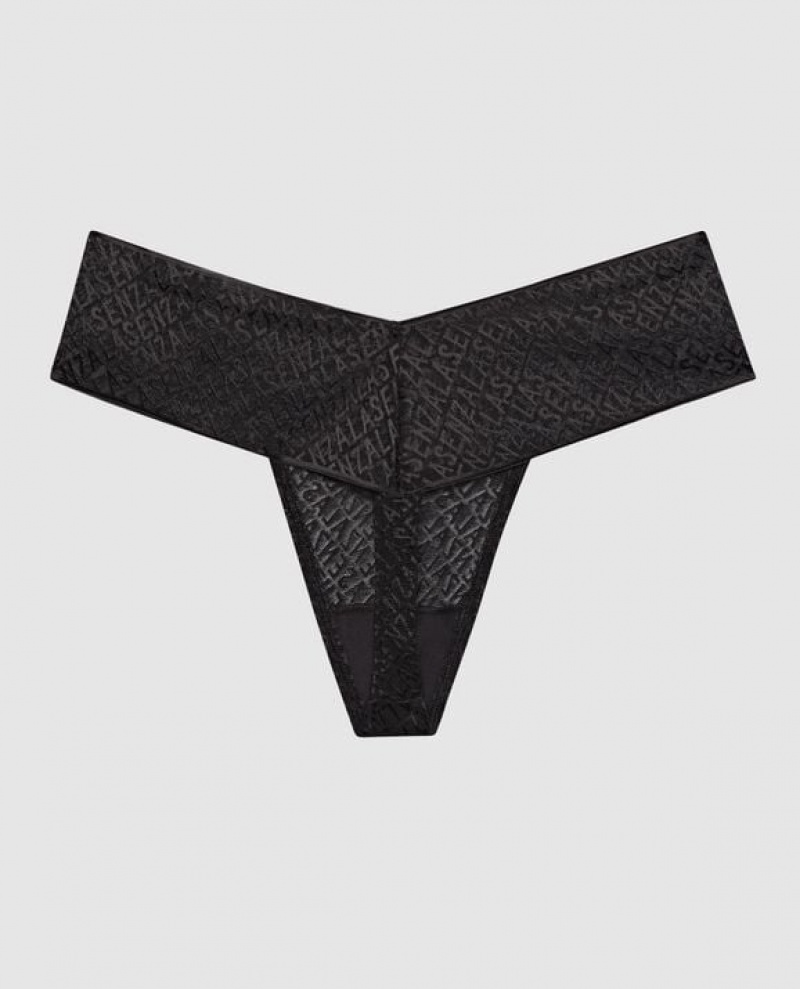 La Senza Thong Panty Women's Underwear Black | 0c6ur1EC