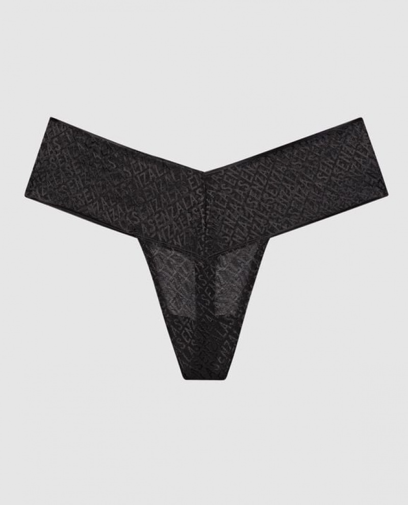 La Senza Thong Panty Women\'s Underwear Black | 0c6ur1EC