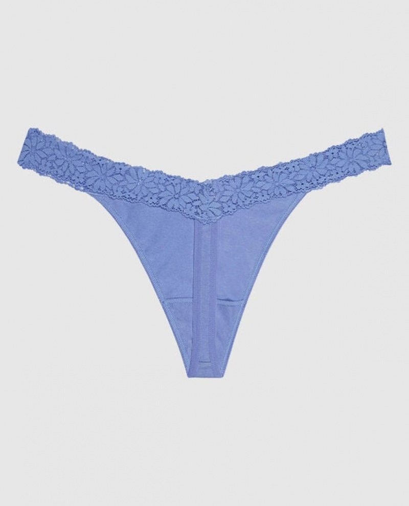 La Senza Thong Panty Women's Underwear Blue | QobyhIt7