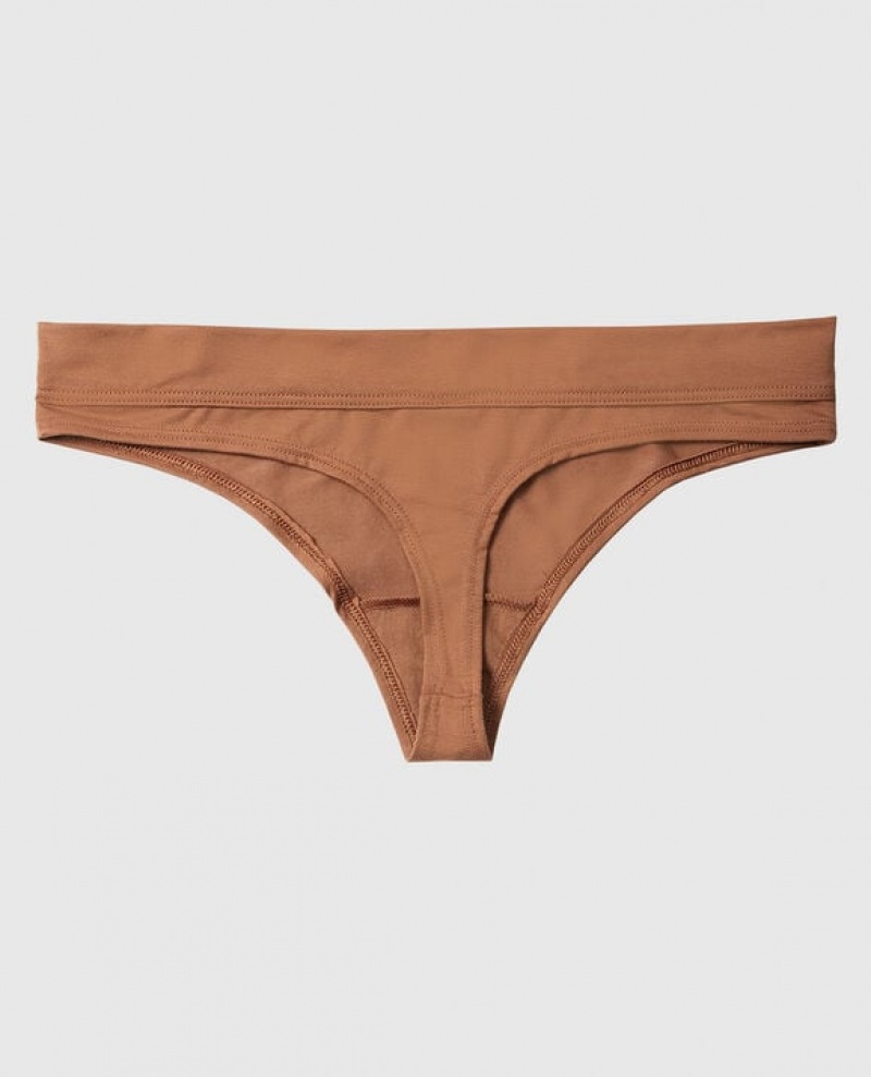 La Senza Thong Panty Women's Underwear Caramel Kiss | izjQ3YW5