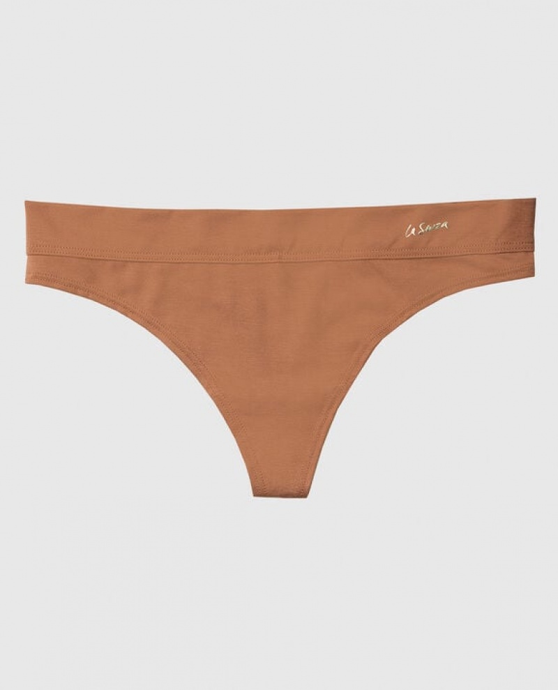 La Senza Thong Panty Women\'s Underwear Caramel Kiss | izjQ3YW5