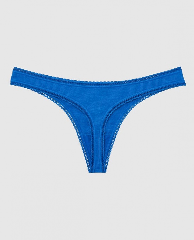 La Senza Thong Panty Women's Underwear Deep Blue | ZmmCekDs