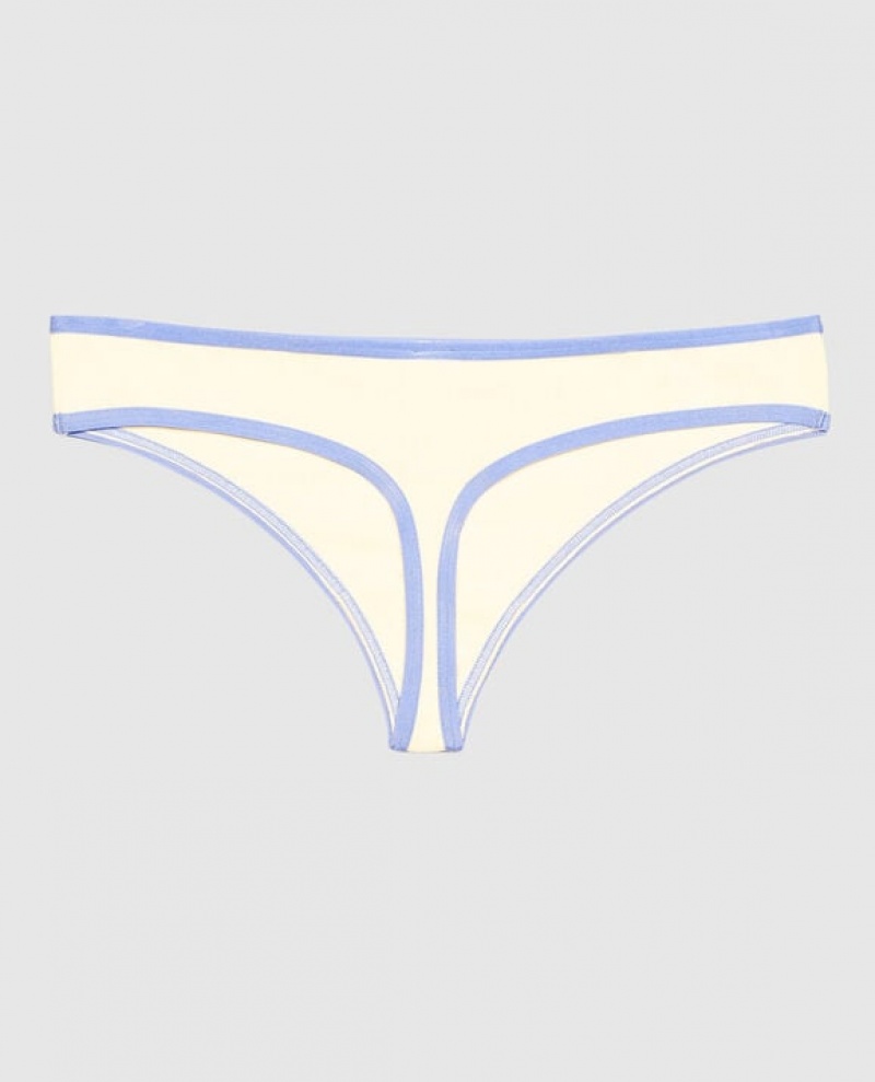 La Senza Thong Panty Women's Underwear Egret | 8A070bbx