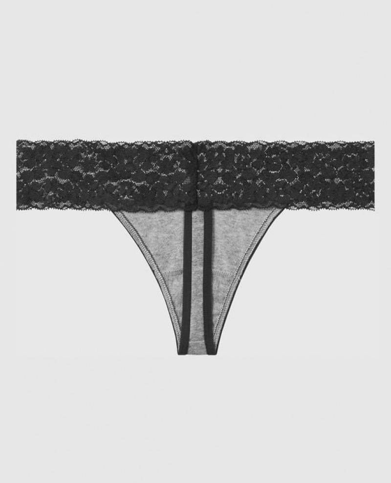 La Senza Thong Panty Women's Underwear Grey | RHYDMy3Z