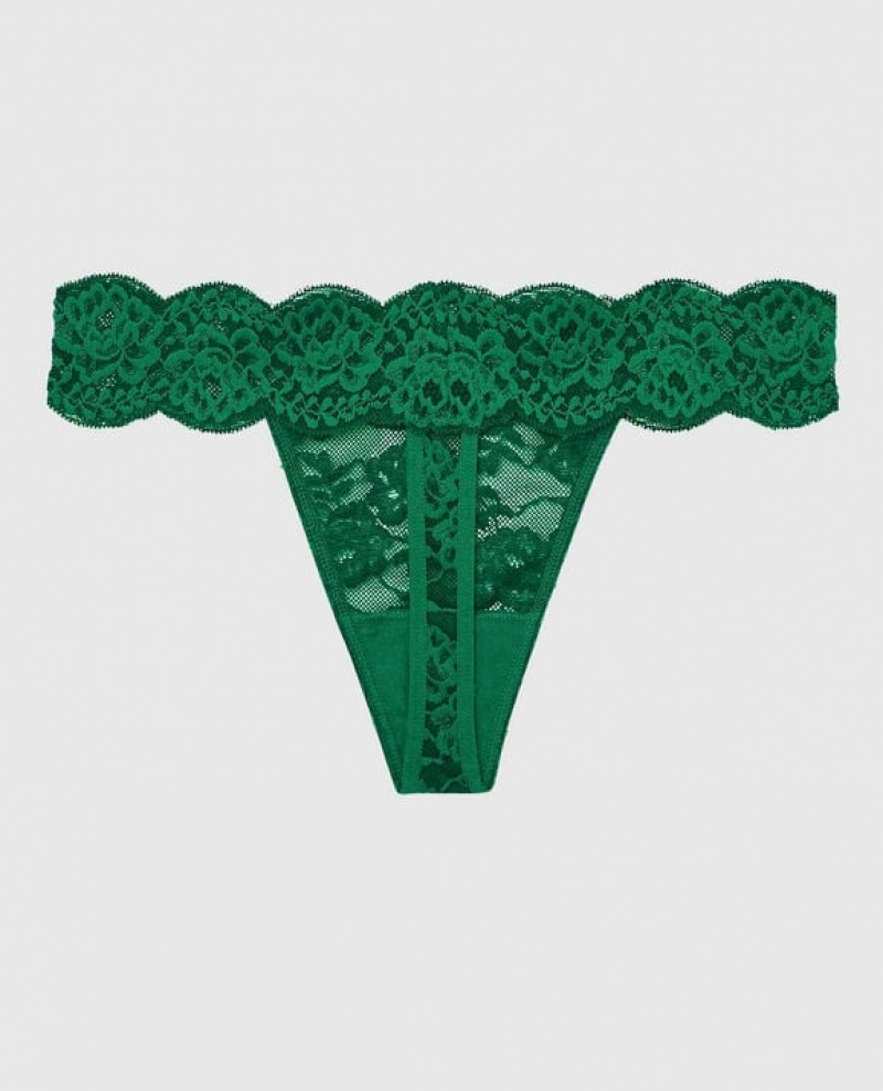 La Senza Thong Panty Women's Underwear Green | rZxR4CEA