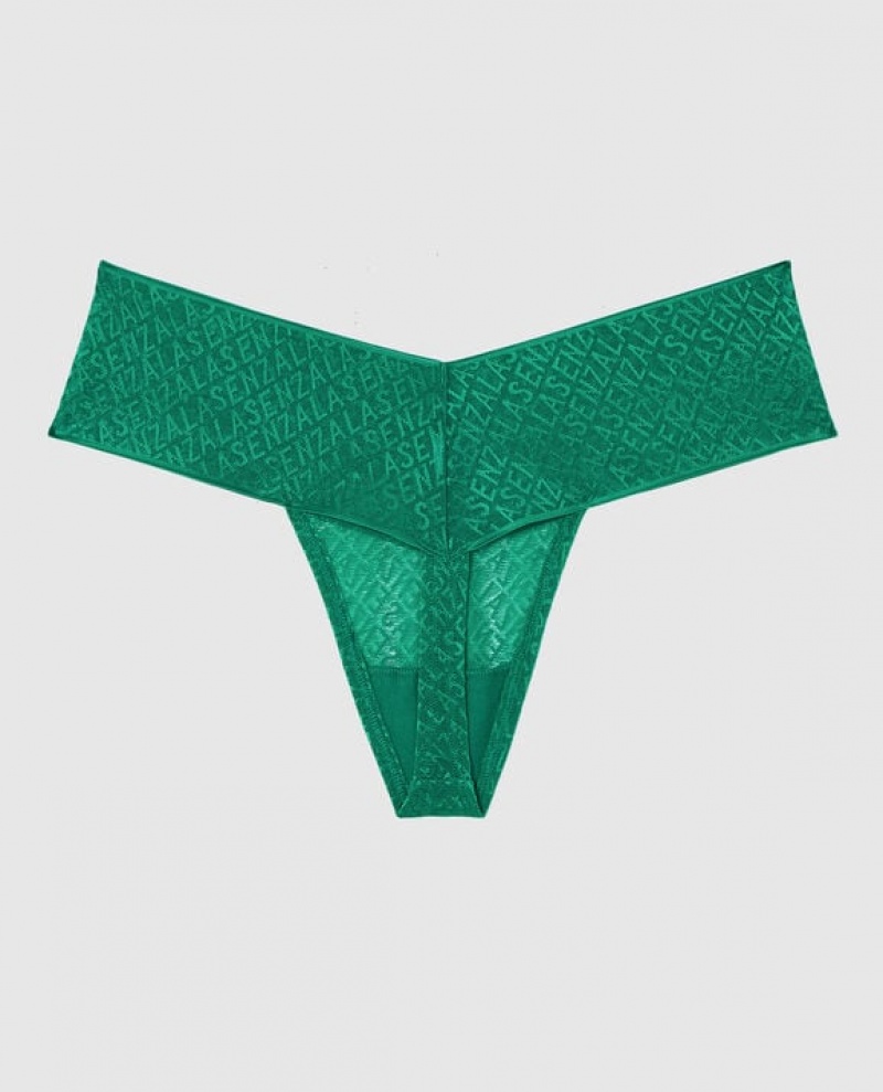 La Senza Thong Panty Women's Underwear Green | ope8Cu6x