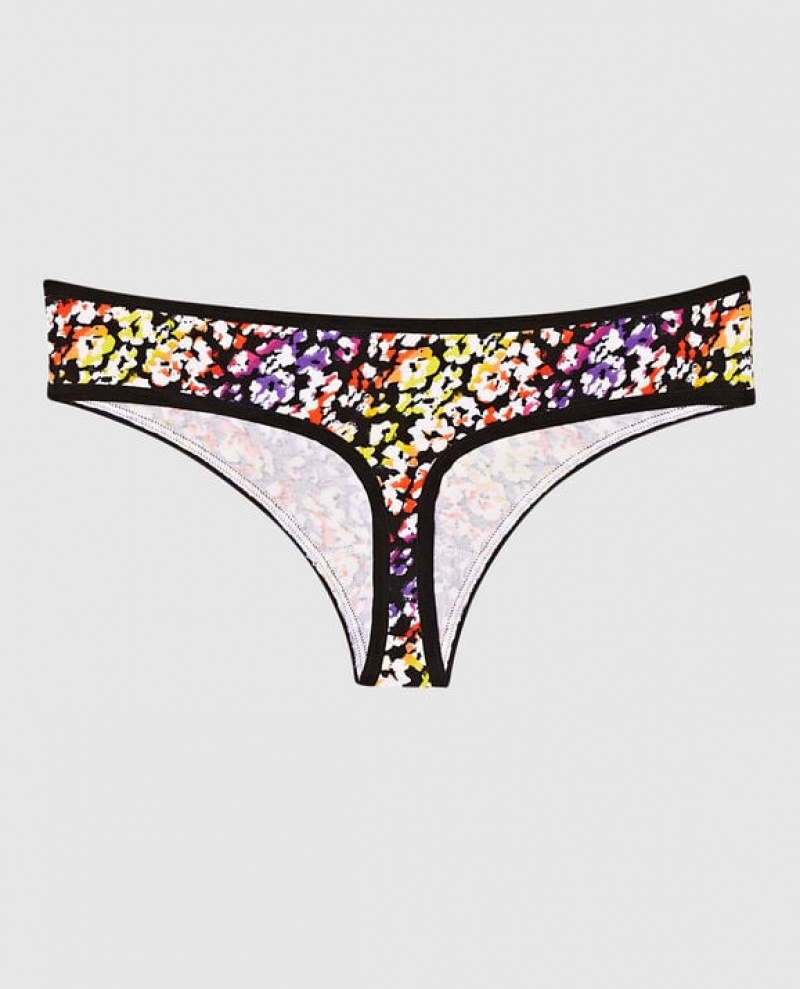 La Senza Thong Panty Women's Underwear Multicolor Leopard | EZFeWHVU