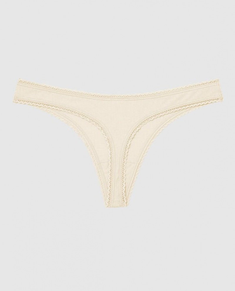 La Senza Thong Panty Women's Underwear Pearl | yQybEqmG