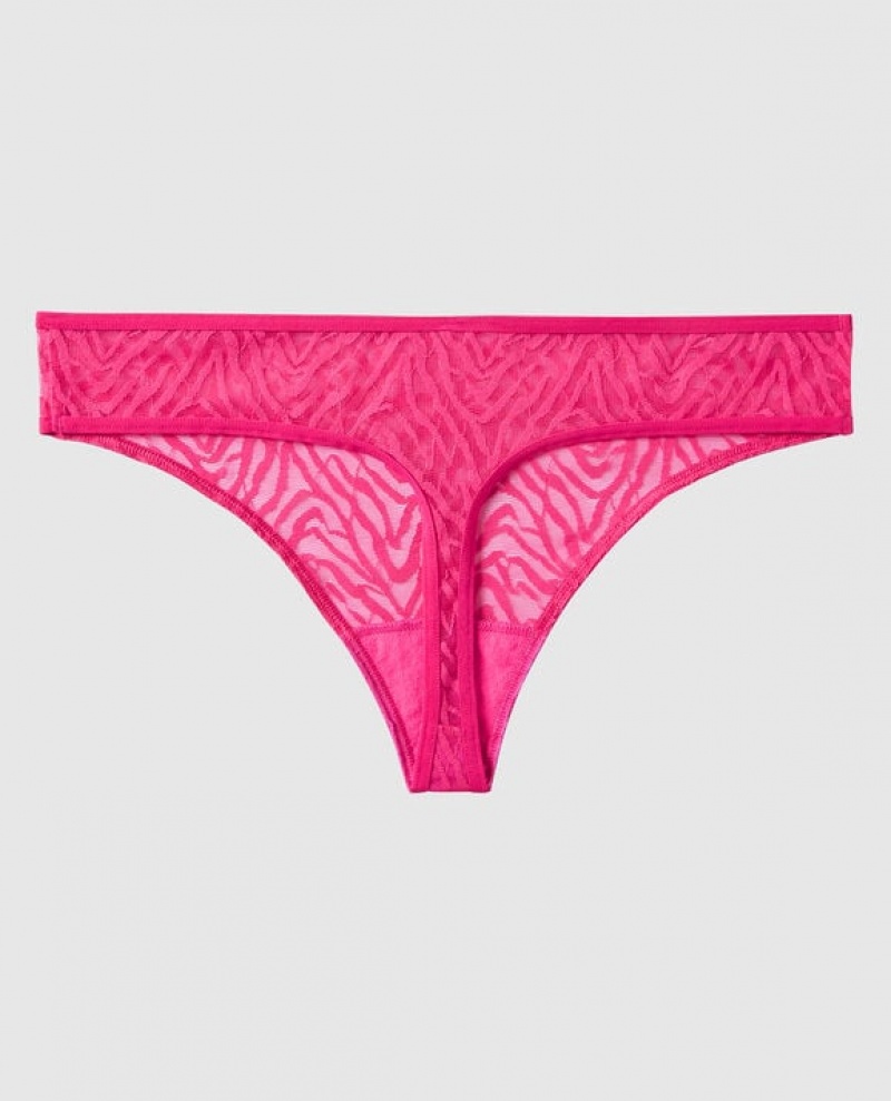 La Senza Thong Panty Women's Underwear Pink | 0CbEz8KP