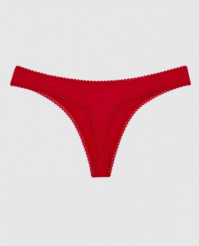 La Senza Thong Panty Women's Underwear Red | 1I2PfQxl