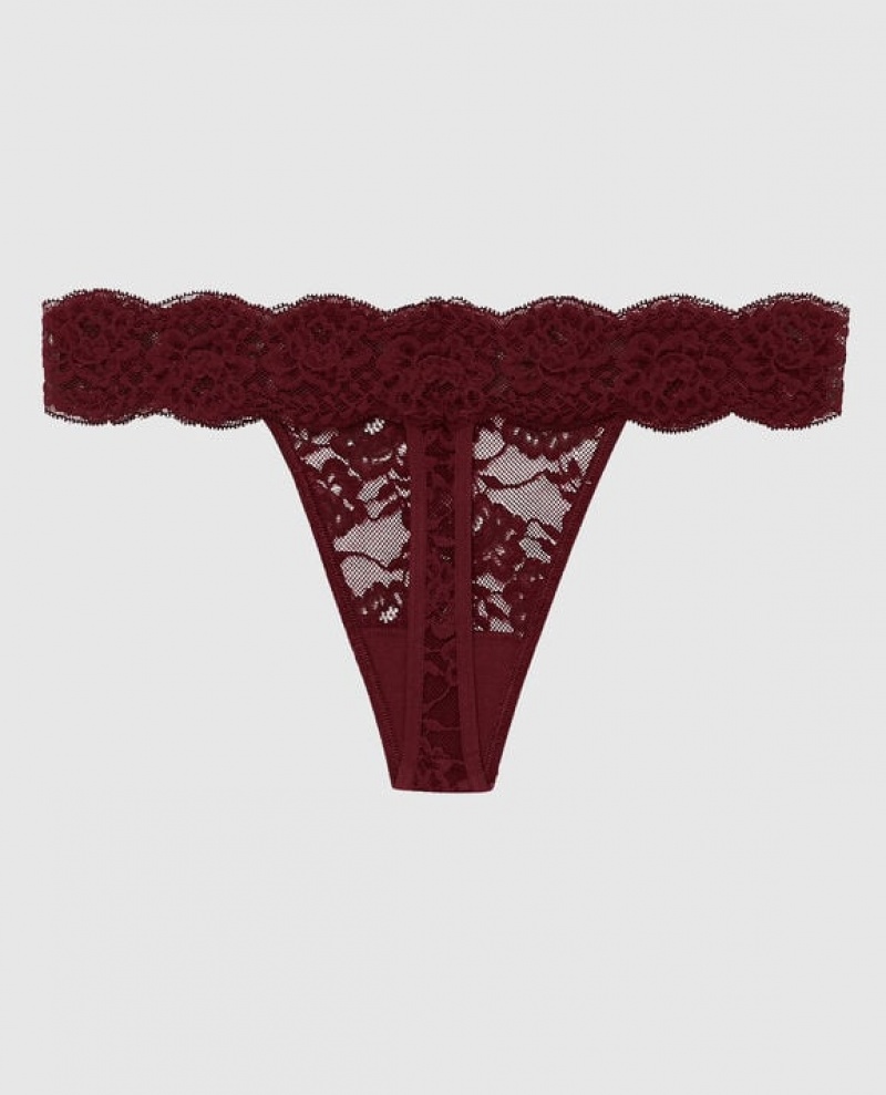 La Senza Thong Panty Women's Underwear Red Burgundy | I6gBuN2W