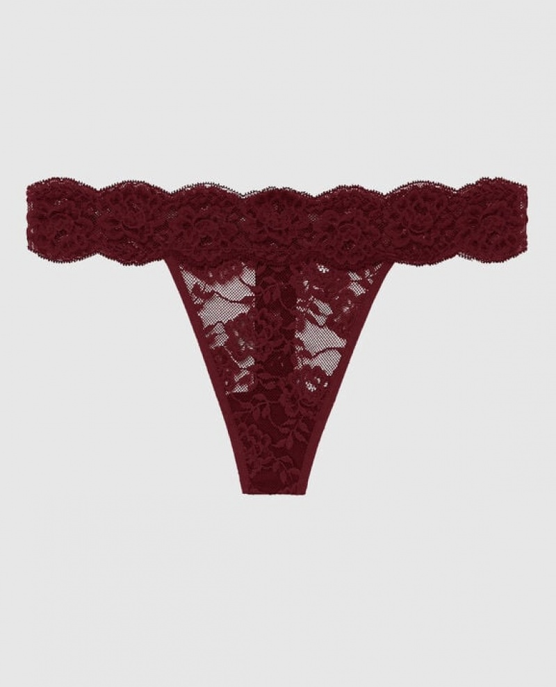 La Senza Thong Panty Women\'s Underwear Red Burgundy | I6gBuN2W