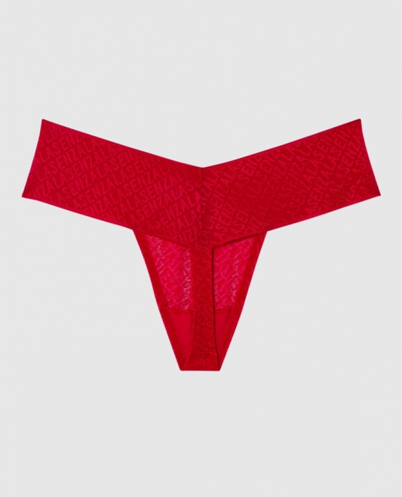 La Senza Thong Panty Women's Underwear Red | 3VydZsNX