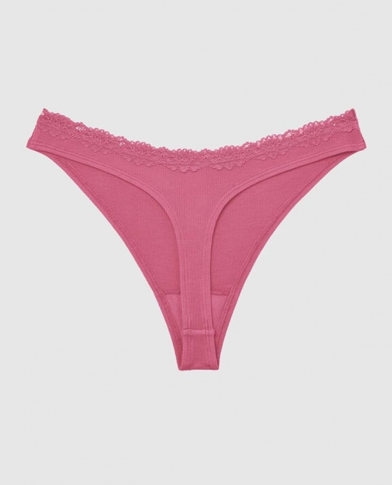 La Senza Thong Panty Women's Underwear Rose | uW4zqQDm