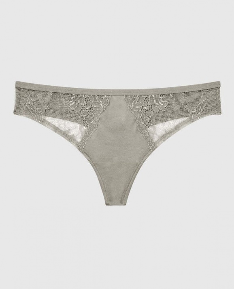 La Senza Thong Panty Women\'s Underwear Silver | bXwS6oTz