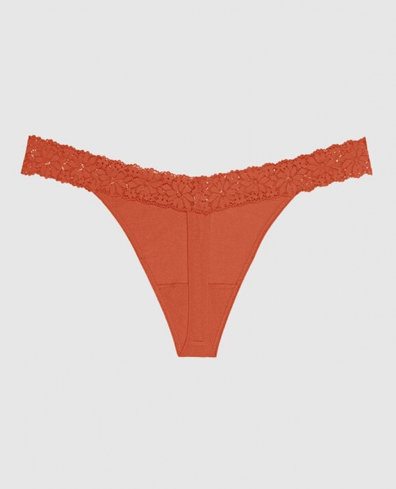 La Senza Thong Panty Women's Underwear Terra Cotta | FWWrGhXP