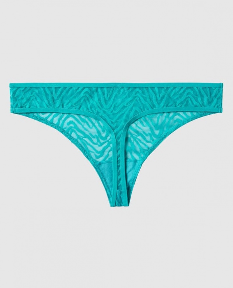 La Senza Thong Panty Women's Underwear Turquoise | 7e9GljAh