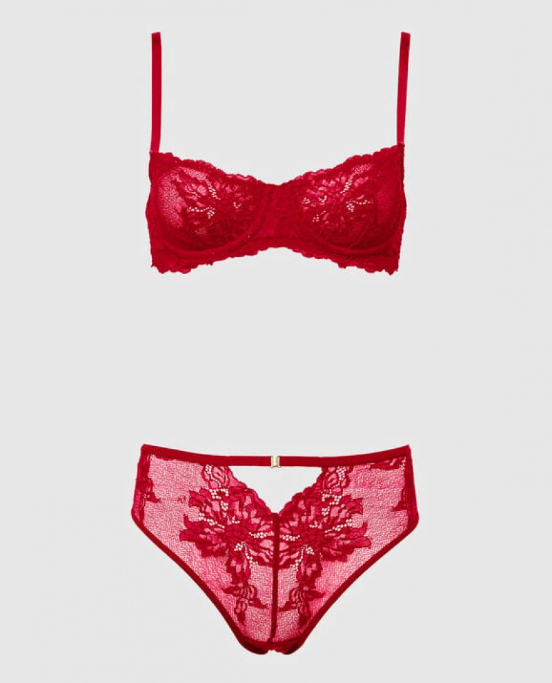 La Senza Unlined Balconette Bra Women's Pajamas Red | IuB1X9LV