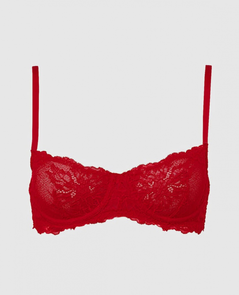 La Senza Unlined Balconette Bra Women\'s Pajamas Red | IuB1X9LV