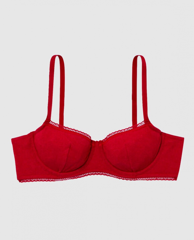 La Senza Unlined Balconette Women\'s Bras Red | UKhOgcnc