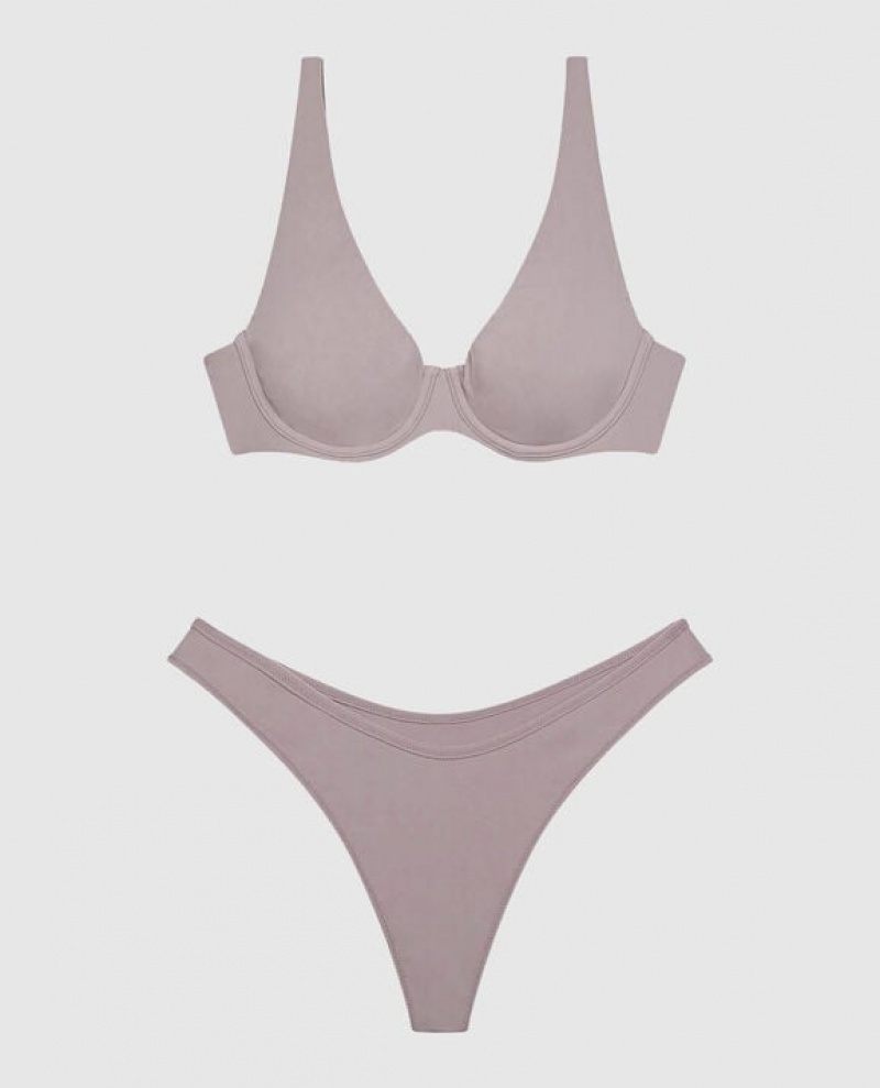 La Senza Unlined Microfiber Women's Bras Winterberry | lZWKYPVT