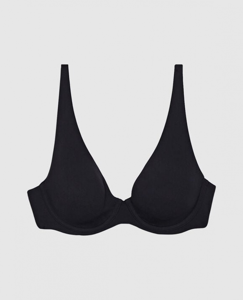 La Senza Unlined Microfiber Women\'s Bras Black | E1kdOAD6