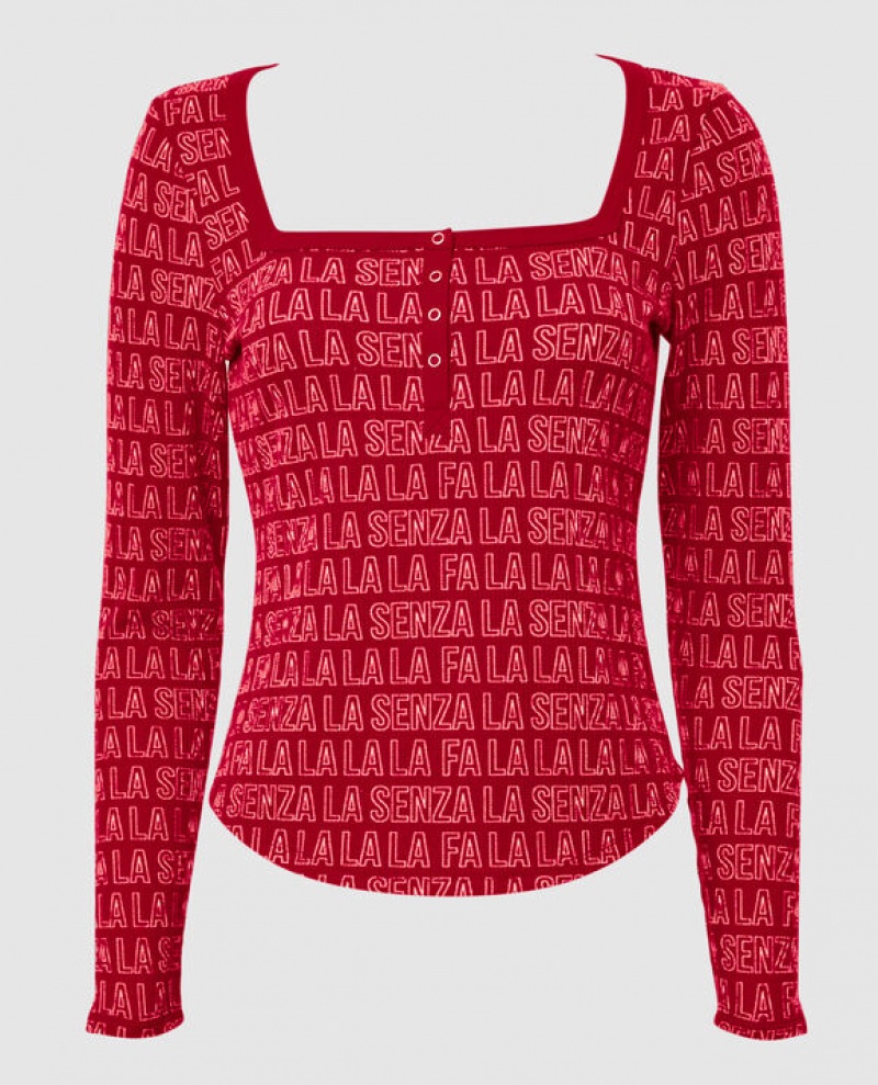 La Senza Waffle Henley Women\'s Nightwear Fa La La LaSenza | i3jIIH1O