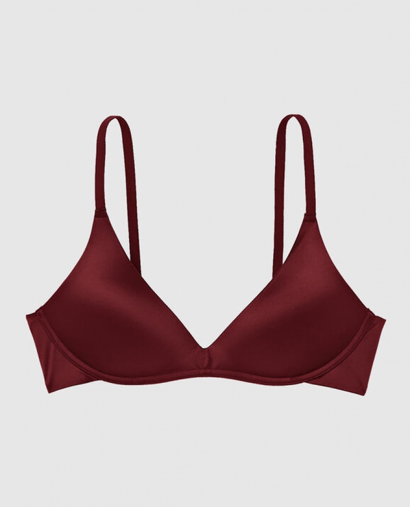 La Senza Wireless Light Push Up Women\'s Bras Red Burgundy | fq2zYttB